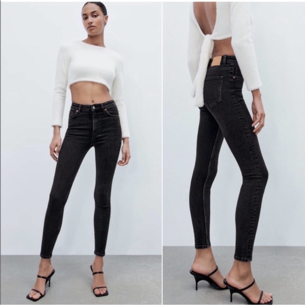 NWT Zara Women’s Black Vintage Skinny Jean High Rise Ankle Length Size 8